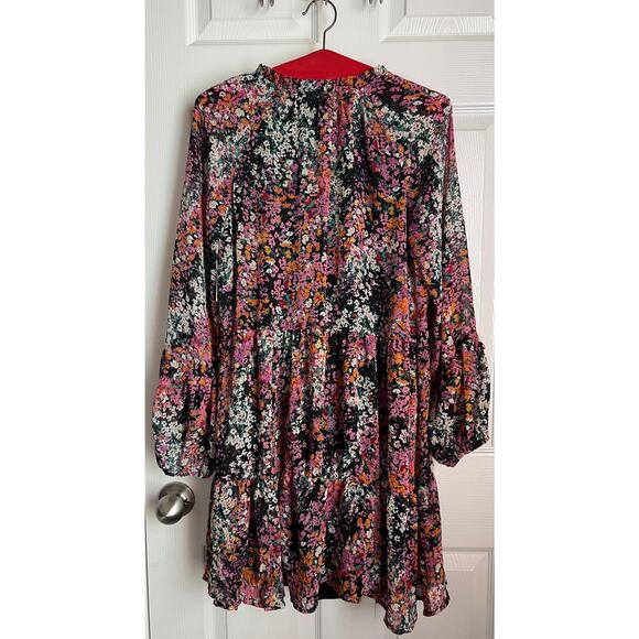 Vince Camuto Floral Long Sleeve Dress sz M - Picture 2 of 4